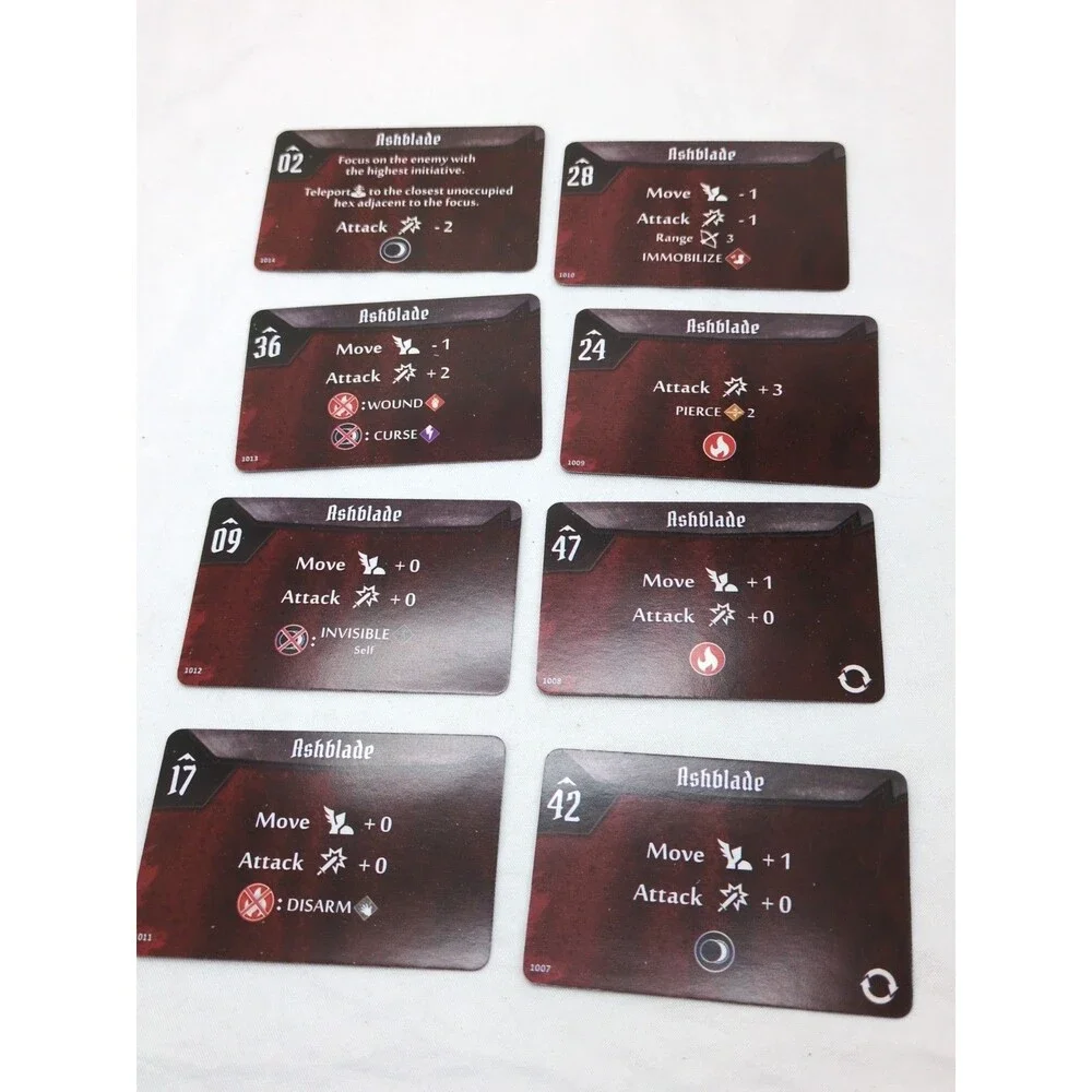 Gloomhaven Ashblade Tokens And Cards
